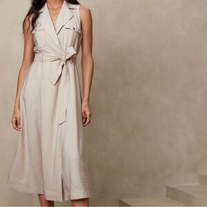 Sleeveless Cream Midi Dress